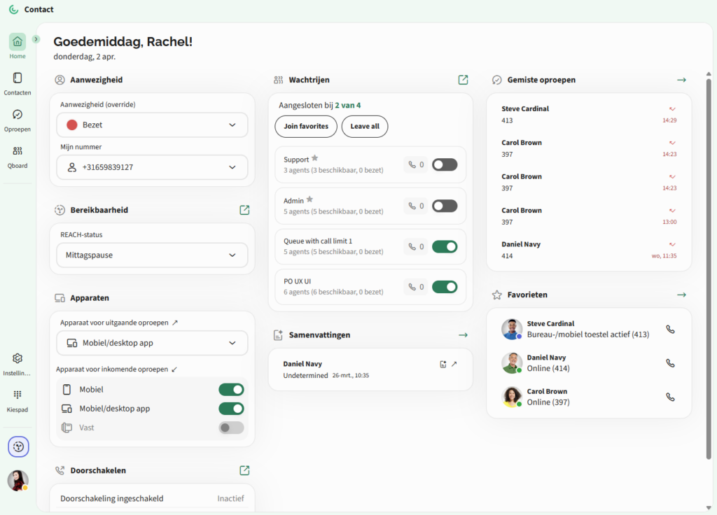 contact web interface