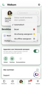 profile statusmenu